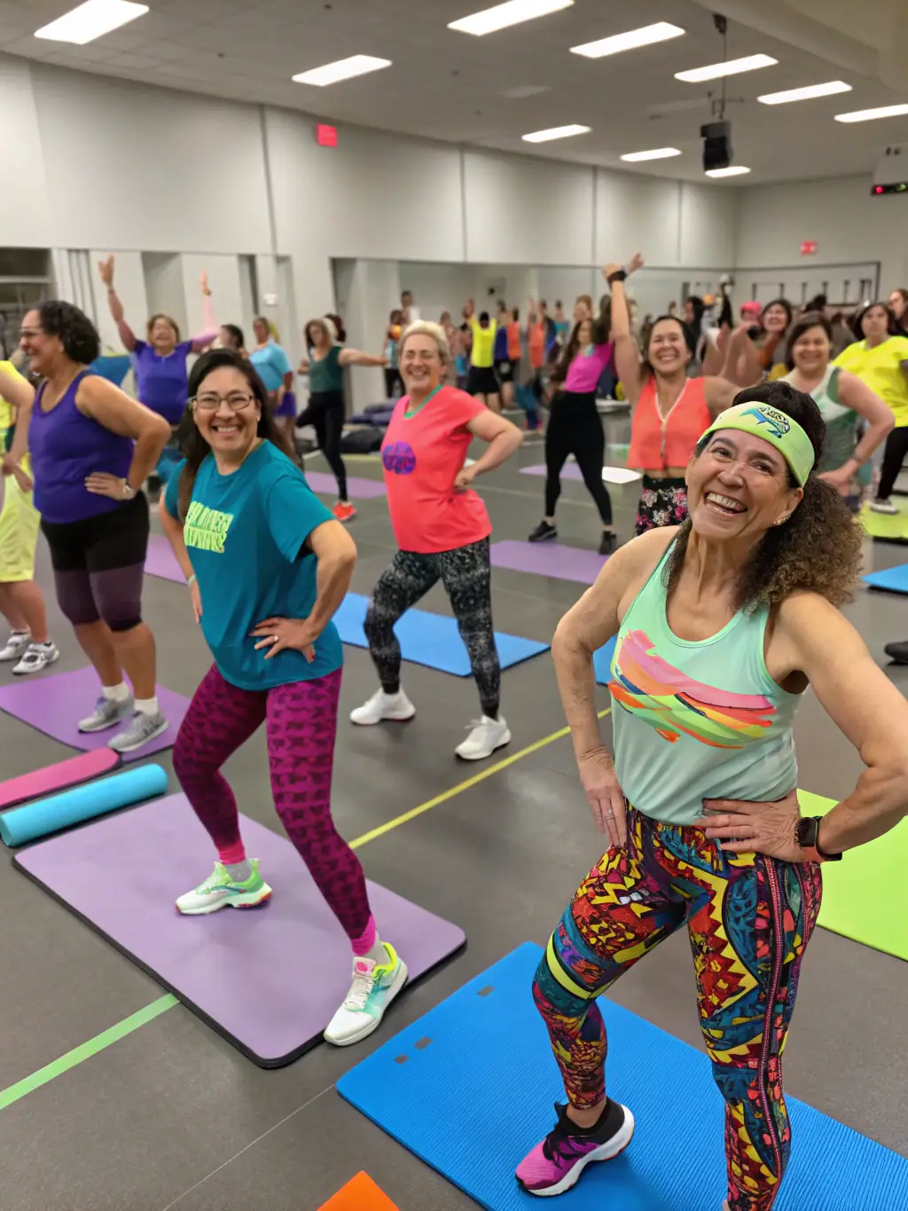 A motivating image of individuals participating in a fitness class, emphasizing the fitness programs offered by Union Sportive de Marolles.